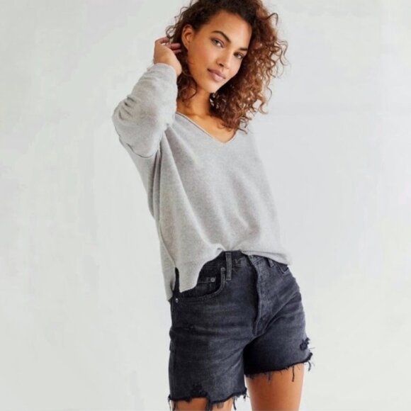 Free People Harmony 100% Cashmere Sweater Gray XS - Picture 1 of 12